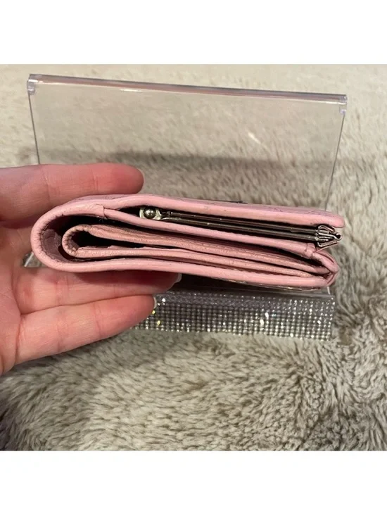 Chanel Cambon Pink Quilted Calfskin
Leather with Black Large CC Bi-fold Wallet - Picture 11 of 13